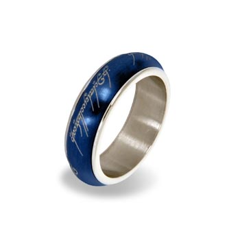 Der Eine Ring - Rotierend, im Schmuckdisplay, blau